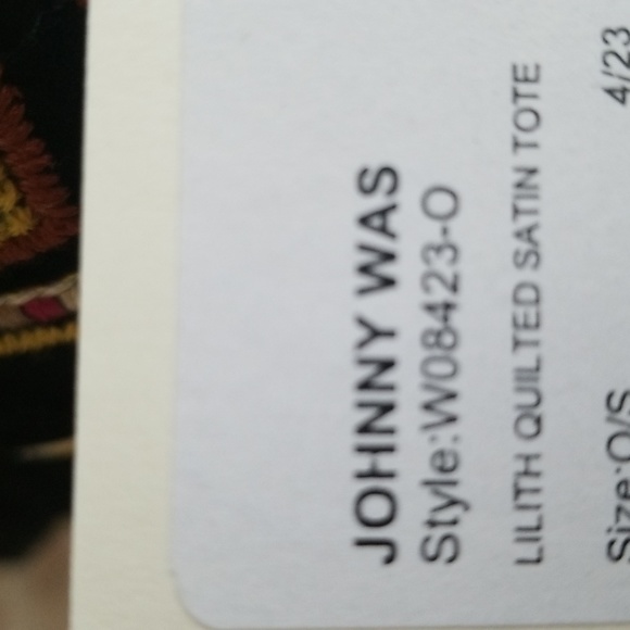 New Johnny Was Lilith Quilted Satin Tote - Picture 8 of 14